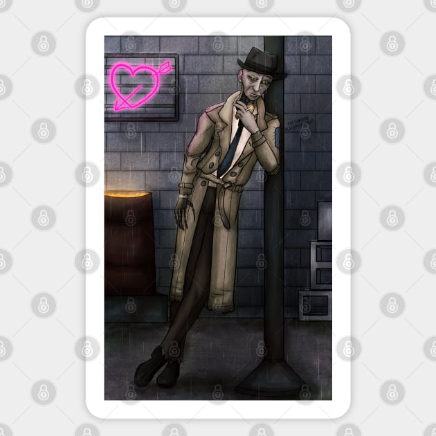 Nick Valentine Sticker by Blackmoonrose13